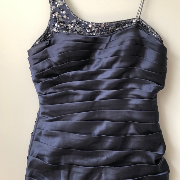 Andrianna Papell Blue Pleated Cocktail dress - Picture 4 of 4